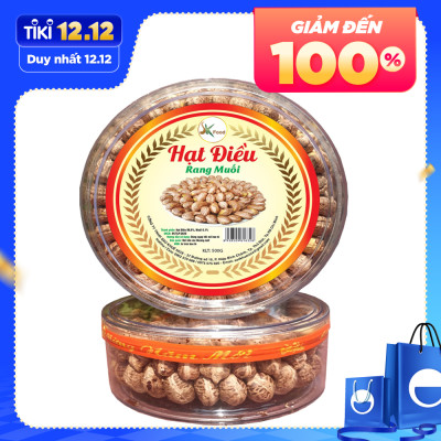 HẠT ĐIỀU VỎ LỤA RANG MUỐI XẾP HOA CAO CẤP THƯƠNG HIỆU SK FOOD - HỘP 500G
