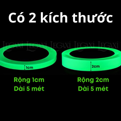 Băng keo dạ quang phát sáng dài 5 mét, miếng dán phản quang dán cầu thang, trang trí, ổ điện, xe đạp, xe oto Legaxi