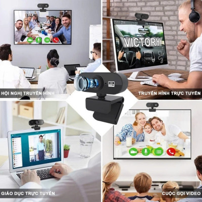 Webcam Cho Máy Tính PC Laptop 2K FullHD Kèm Mic Tích Hợp Micro To Rõ Cho Cuộc Gọi Video Call Zoom Góc Siêu Rộng New Chất Lượng Cao Để Live Stream Học Online Hàng Nhập Khẩu