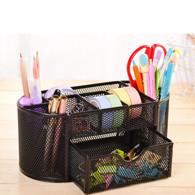 Hộp đựng bút để bàn Văn Phòng Phẩm NASI NS12 nhiều ngăn bằng thép sơn tĩnh điện cứng chắc khay đựng kệ để bút học sinh