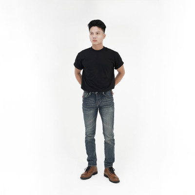 Quần Jeans Nam Cao Cấp HUNTER X-RAYS Form Slimfit Thun Xanh Phủ Dơ Bụi Thời Trang D26