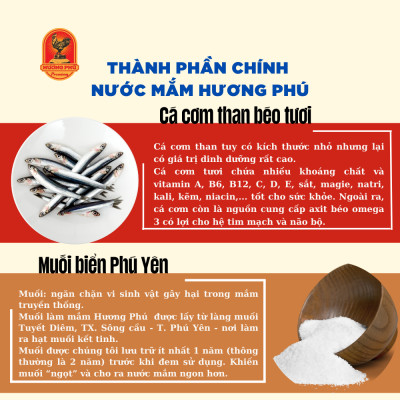 Nước mắm nhỉ cá cơm Hương Phú 30 độ đạm 510ML -Thùng 6 chai, Cốt Thượng Hạng - Hàng Chính Hãng