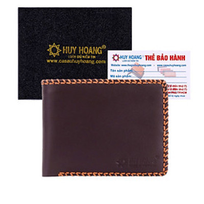 HJ2136 - Bóp nam Huy Hoàng đan viền màu nâu