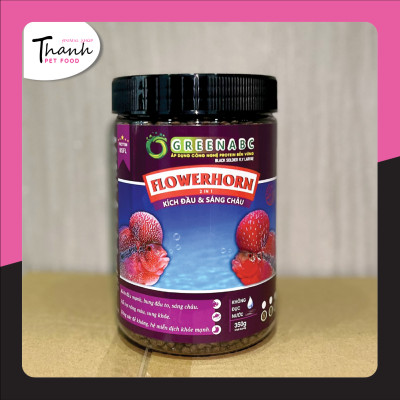 Thức ăn Cá La Hán nhãn GREENABC – Độ đạm 40% giúp kích bung đầu to, châu sáng, vảy rực rỡ, tăng trưởng nhanh – Hộp 350g