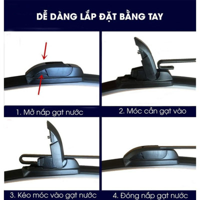 Gạt Mưa Bosch Siêu Bền Thân Mềm Không Xương - Gạt Mưa Ô Tô Silicone Loại  Cao Cấp Thương Hiệu Đức Độ Bền Cao