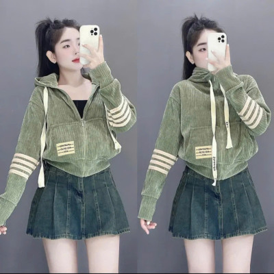 Áo khoác 6 túi nhung đôi sang trọng nữ Top Women Jachet