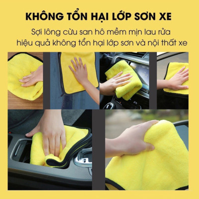 SET 2 Khăn Lau Xe ô tô Chuyên Dụng, Khăn Đa Năng Lau Bếp, Lau Kính Siêu Thấm Không Bị Sơ, An Toàn, Tiện Dụng. Takyhome 5970set2