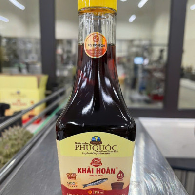 Đặc Sản Phú Quốc - Hộp 6 Chai Thủy Tinh Nước Mắm Phú Quốc Khải Hoàn 43 Độ Đạm (215Ml/ Chai) - Ocop 5 Sao