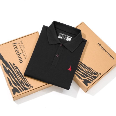 ÁO POLO THÊU LOGO CÁNH THUYỀN ĐEN