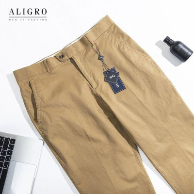 Quần kaki nam, quần thô màu vàng dáng SlimFit, chất liệu vải kaki cao cấp bền đẹp, thiết kế cạp đính đỉa ALIGRO ALGK049