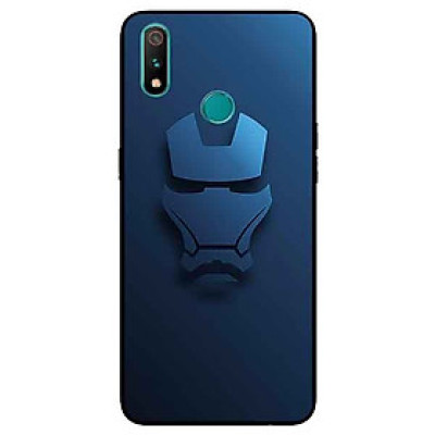 Ốp Lưng in cho Realme 3 Mẫu Người Sắt Nền Xanh - Hàng Chính Hãng