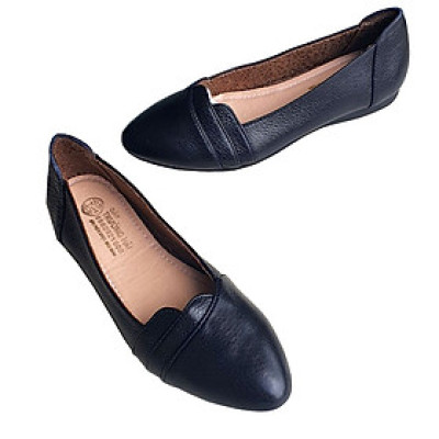 Giày búp bê da bò Trường Hải màu đen da mềm mại không bong trócBB125