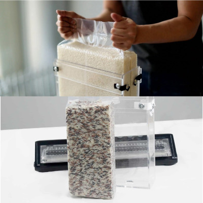 Hộp Định Hình Gạo RB5000. Chế Tạo Từ Nhựa Acrylic Đặc Biệt Dày Dặn Và Cứng Cáp, Chịu Được Lực Tác Động Cao Từ Bên Ngoài. 