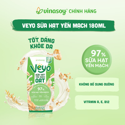 Thùng Veyo Sữa hạt Yến mạch (30 hộp x 180ml)