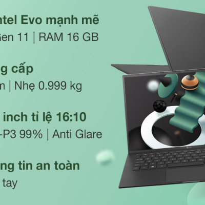 Máy Tính Xách Tay Laptop LG Gram 14Z90P-G.AH75A5 Core i7-1165G7/ RAM 16GB 4266MHz/ M.2(2280) Dual SSD slots - NVME:  512GB/ Intel Iris Xe Graphics / 14.0"(30.2cm) WUXGA (1920*1200) IPS/ / BT 5.1/ Pin 72WHrs/ Obsidian Black/ Win 10/ 999g - Hàng Chính Hãng