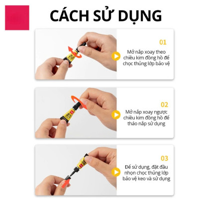 Set 3 tuýp keo 502 siêu dính cố định cực mạnh trong suốt khô nhanh Keo dán giày, nhựa, gỗ, sắt, gốm sứ - Keo dán đa năng chuyên dụng tiện lợi