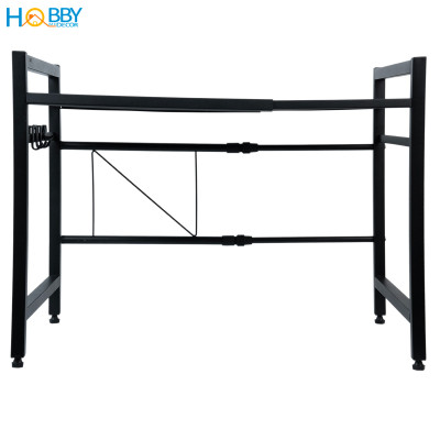 Kệ lò vi sóng 1 tầng điều chỉnh inox sơn đen Hobby home decor KVS1