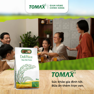 Combo 2 túi 5kg gạo Đài Thơm Deli Rice tơi xốp, dẻo cơm, thơm dịu - TOMAX