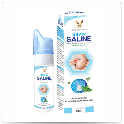 SILVER SALINE – Dung dịch xịt mũi nano bạc hỗ trợ sát khuẩn (Chai 70ml)