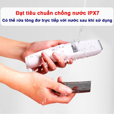 Tông đơ cắt tóc cho bé sạc pin có dây rời, tăng đơ cắt tóc cho trẻ em không ồn, tặng bộ 6 phụ kiện và áo choàng cắt tóc.