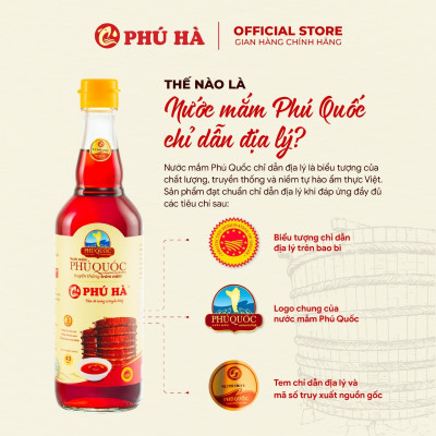 Nước mắm Phú Quốc Chỉ Dẫn Địa Lý Phú Hà 40 độ đạm - 1 Chai 1 lít