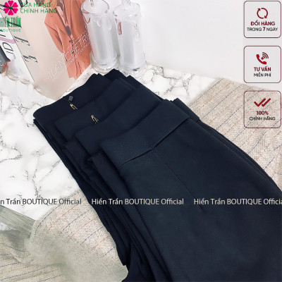 Quần ống loe Hiền Trần BOUTIQUE nữ lưng cạp cao co giãn vải Umi Hàn co giãn tốt dáng dài
