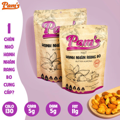 COMBO Chăm Sóc Tim Mạch - Hạt Óc Chó Chile (500g) + Hạnh Nhân Rang Bơ(500g) + Hạt Dẻ Cười(180g) Pam