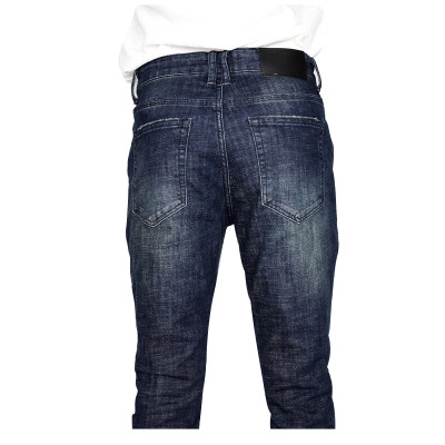 Quần Jeans Nam Rách Gối Cao Cấp HUNTER X-RAYS Form Slim Thun Màu Xanh D38