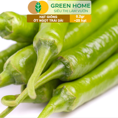Hạt Giống Ớt Ngọt Trái Dài GreenHome, Gói 0,2gr~25 hạt, Dễ Trồng Quanh Năm, Năng Suất Cao G16