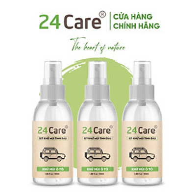 COMBO 3 chai Xịt Phòng Tinh Dầu Sả Chanh + Sả Java + Bạc Hà  Hữu Cơ Organic 24Care 250ML/Chai - Kháng khuẩn - Khử mùi hôi - Đuổi muỗi, côn trùng - Tập trung tinh thần làm việc, lái xe, học hành - Hương thơm thư giãn.