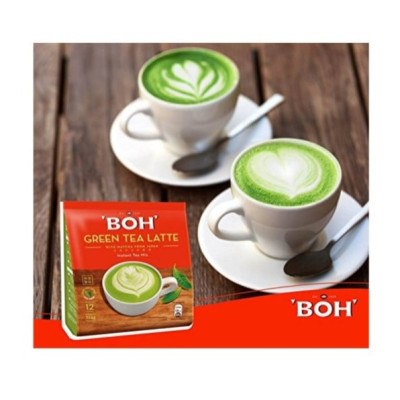 BỘT TRÀ SỮA VỊ TRÀ XANH LATTE TÍ ĐƯỜNG HIỆU BOH - BOH GREEN TEA LATTE LESS SUGAR (12