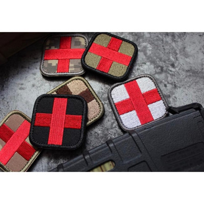 Patch_velcro thêu chữ thập y tế dán quần áo_ba lô_túi xách