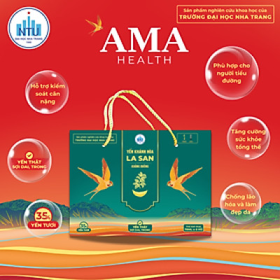 [35% YẾN TƯƠI] Xách Yến Khánh Hoà La San Không Đường Hỗ Trợ Kiểm Soát Cân Nặng 1 xách x 6 hũ