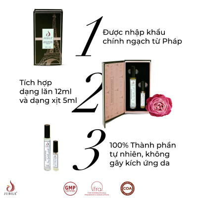 Good girl by Jubilé - Tinh dầu nước hoa Pháp nữ Dạng lăn 12ml Thơm Lâu, Sang Trọng, Quyến Rũ