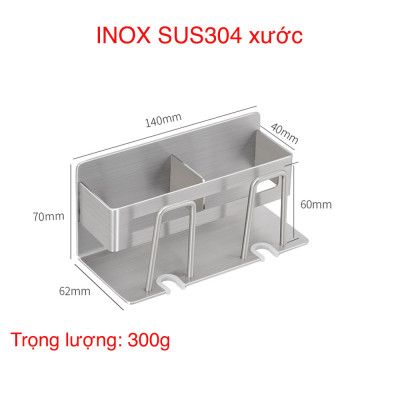 Kệ đựng bàn chải đánh răng 2 ngăn inox 304 Hobby home decor CD3M