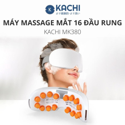 Máy massage mắt 16 đầu rung KACHI MK380 phun sương thư giãn - hàng chính hãng