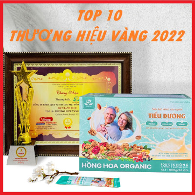 Sữa hạt dành cho người Tiểu Đường Hồng Hoa Organic 36gói/ 900g – Hỗ trợ kiểm soát Đường huyết, Hữu Cơ, Thuần chay, không hương liệu, không chất bảo quản