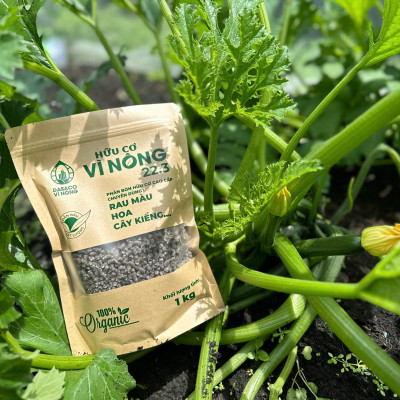 Phân gà hữu cơ Vì Nông viên nén, chuyên dùng rau màu và cây kiểng túi 1kg, phân gà nhập khẩu Nhật