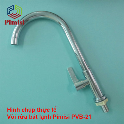 Vòi Rửa Chén Lạnh Pimisi PVB-21+DC Inox 304 Sáng Bóng Cho Chậu Rửa Chén Bát 1-2 Hố, Đơn 1 Đường Nước | Chính Hãng