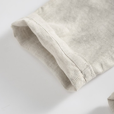 Quần dài ống rộng form suông unisex chất linen thiết kế đơn giản, basic, kèm dây rút và khuy khóa trước Qd11