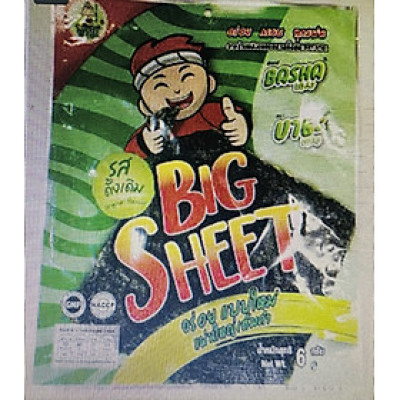 Rong biển lá Big Sheet Basha ăn liền vị truyền thống 6g ( 12 gói/ túi )