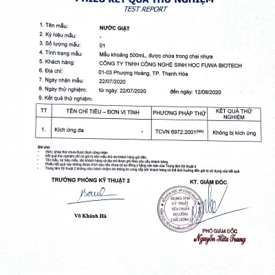 [Can 10L] Nước giặt xả hữu cơ enzyme sinh học dứa Fuwa3e 10L - giạt đồ nhỏ, đò trẻ em