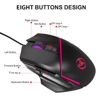 
Combo Bàn phím và Chuột HXSJ A876 + V100 chơi game một tay với DPI có thể điều chỉnh