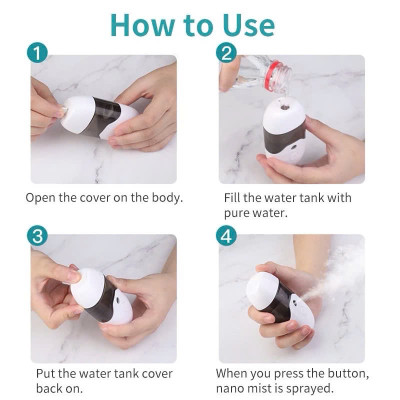 MÁy phun sương nano mini cầm tay dễ thương ( giao mẫu ngẫu nhiên) Chăm Sóc Và Làm Mát Da Mặt (BẬT: BẤM NÚT 2 LẦN)