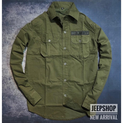 Áo sơ mi dài tay US.Army_kaki_túi hộp