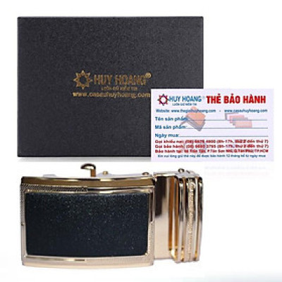 HC9113 - Đầu khóa da bò Huy Hoàng 3,5 phân đầu vàng màu đen