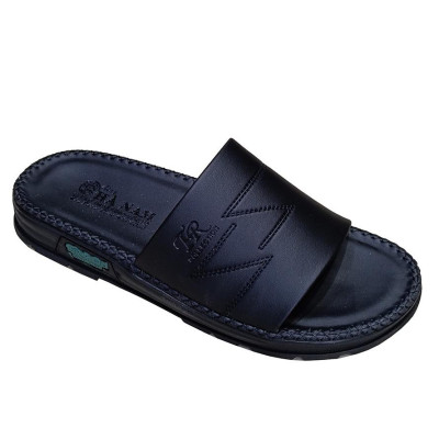 Dép Nam Quai Ngang Da Bò Thật TiTi ĐÔ Đã May Viền Chân Quai Chắc Chắn DNA22038