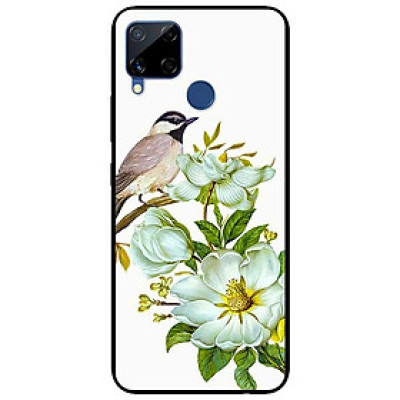 Ốp lưng dành cho Realme C15 mẫu Chim Đậu Cành Hoa Trắng