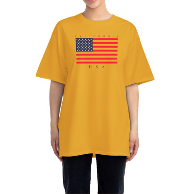 Áo Thun Nữ 100% Cotton In Cờ Mỹ USA Form Rộng Oversize