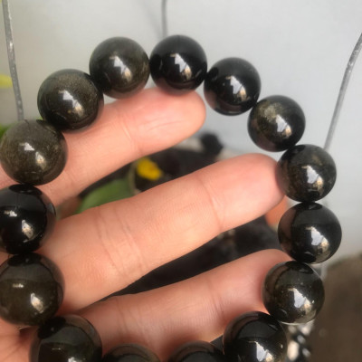 VÒNG ĐÁ MẮT MÈO OBSIDEN 14LY NAM THUỶ THUỶ ĐÁ TỰ NHIÊN 